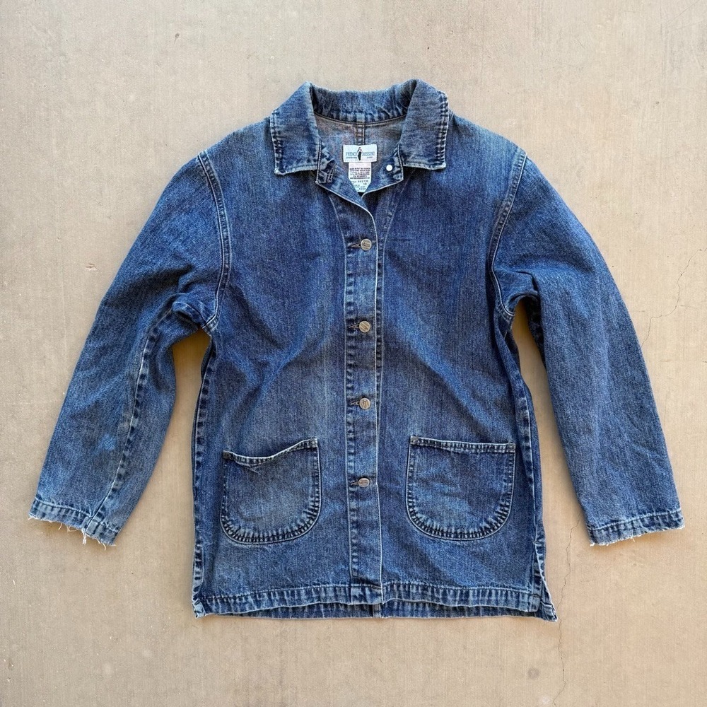 Vintage 90s French Dressing Denim Chore Jacket Womens 10 Jean Barn Coat Canada